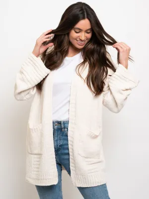 WOMEN'S POCKETS OPEN CARDIGAN