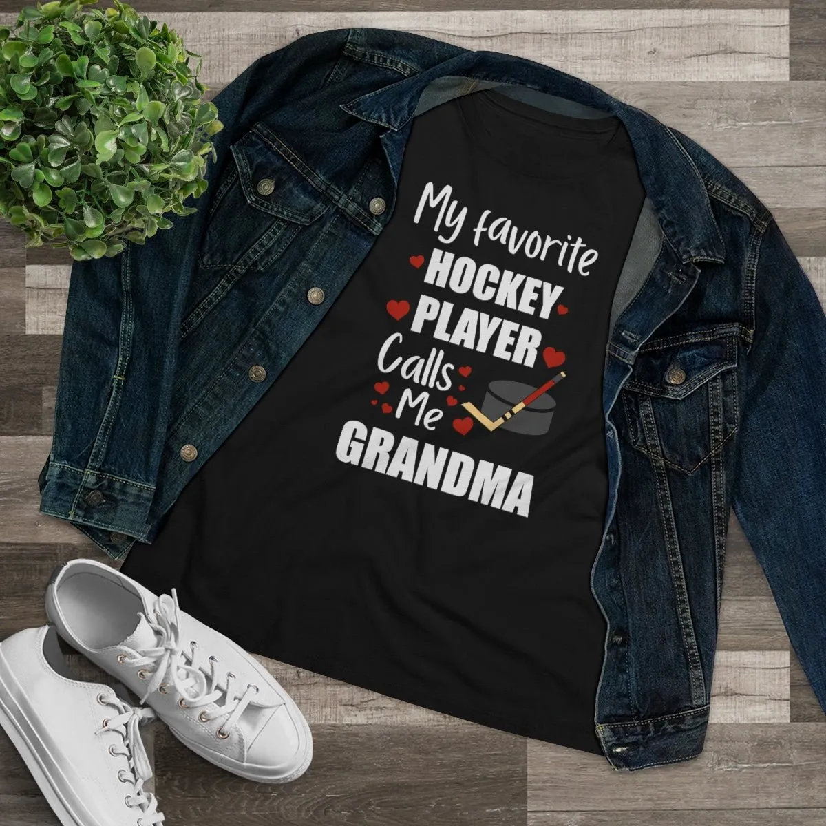 Women's Tee - My Favorite Hockey Player Calls Me Grandma