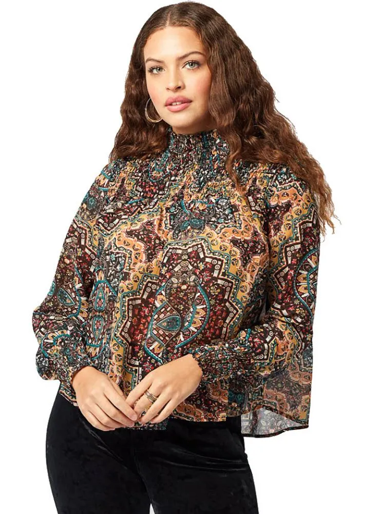 Wrangler Womens Retro Smocked Blouse