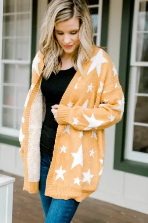 X Gold and Cream Star Cardigan