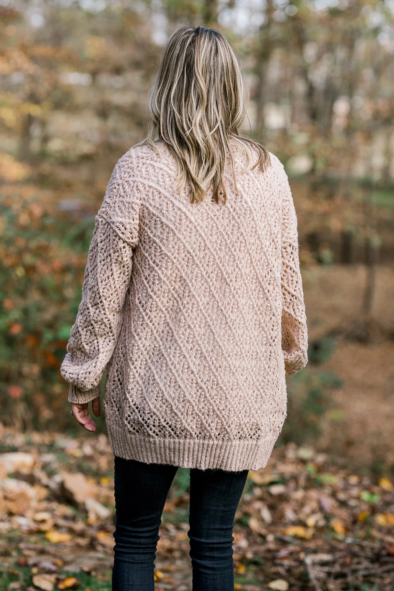X Happy Go Lucky Open Weave Cream Cardigan