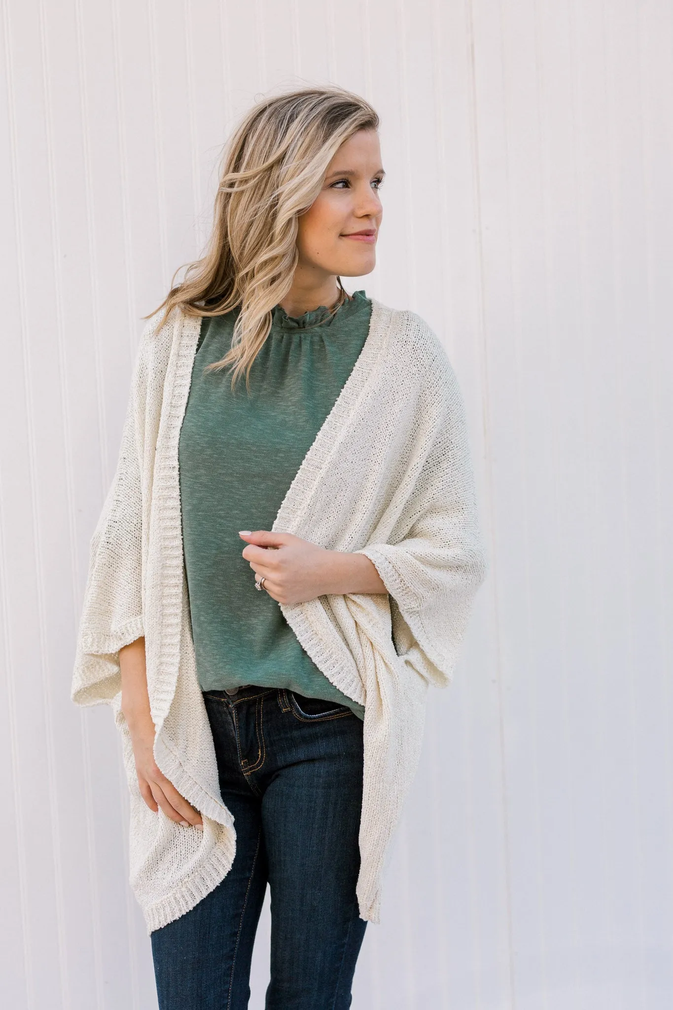 X Top It Off Cream Cardigan