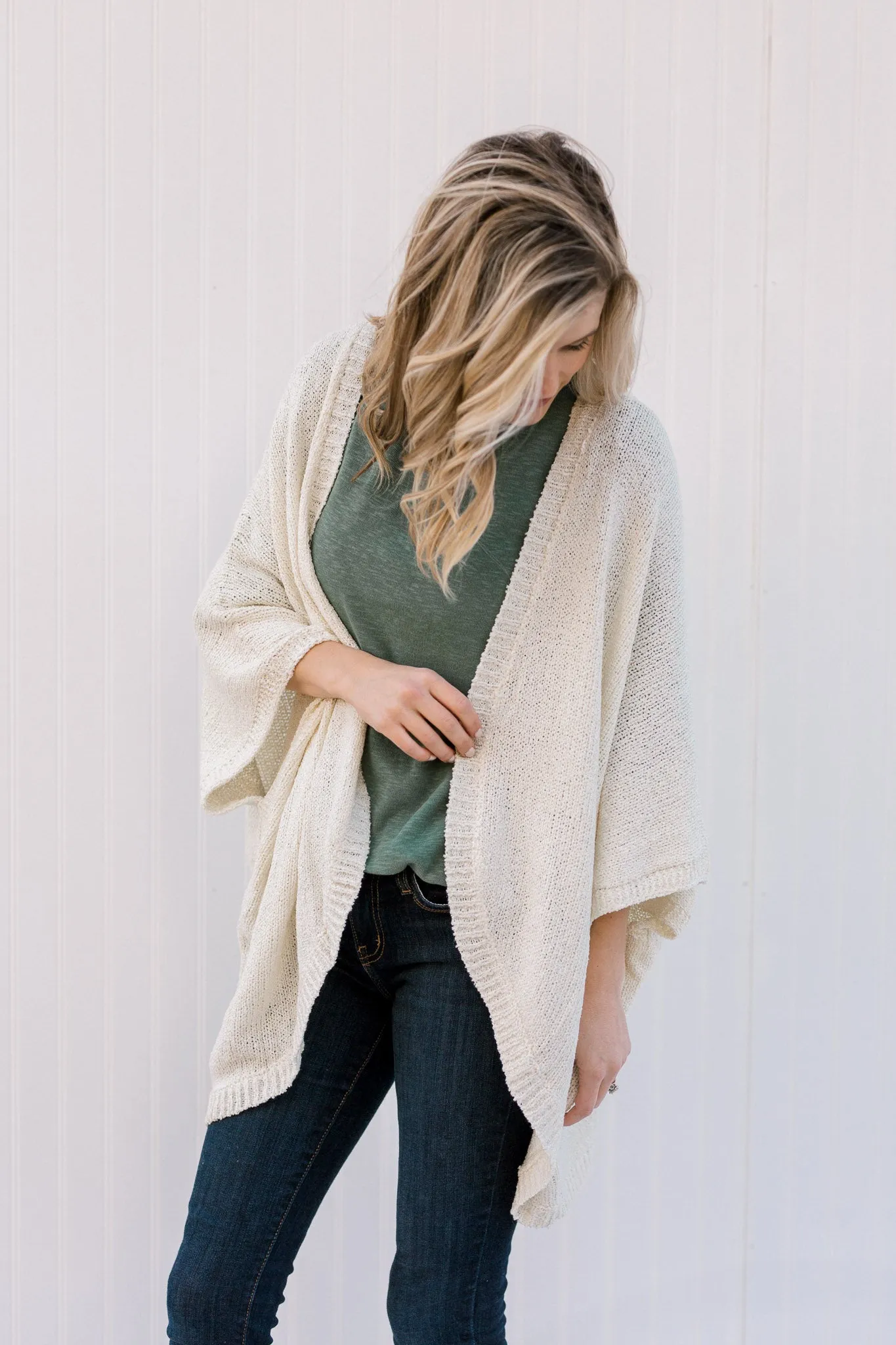 X Top It Off Cream Cardigan