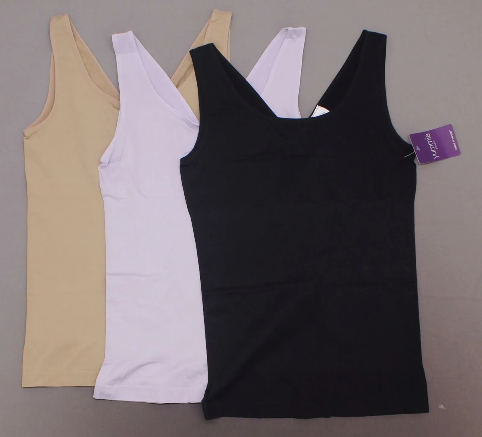 Yummie Women's 3 Pack Seamless 2-Way Shaping Tank Tops