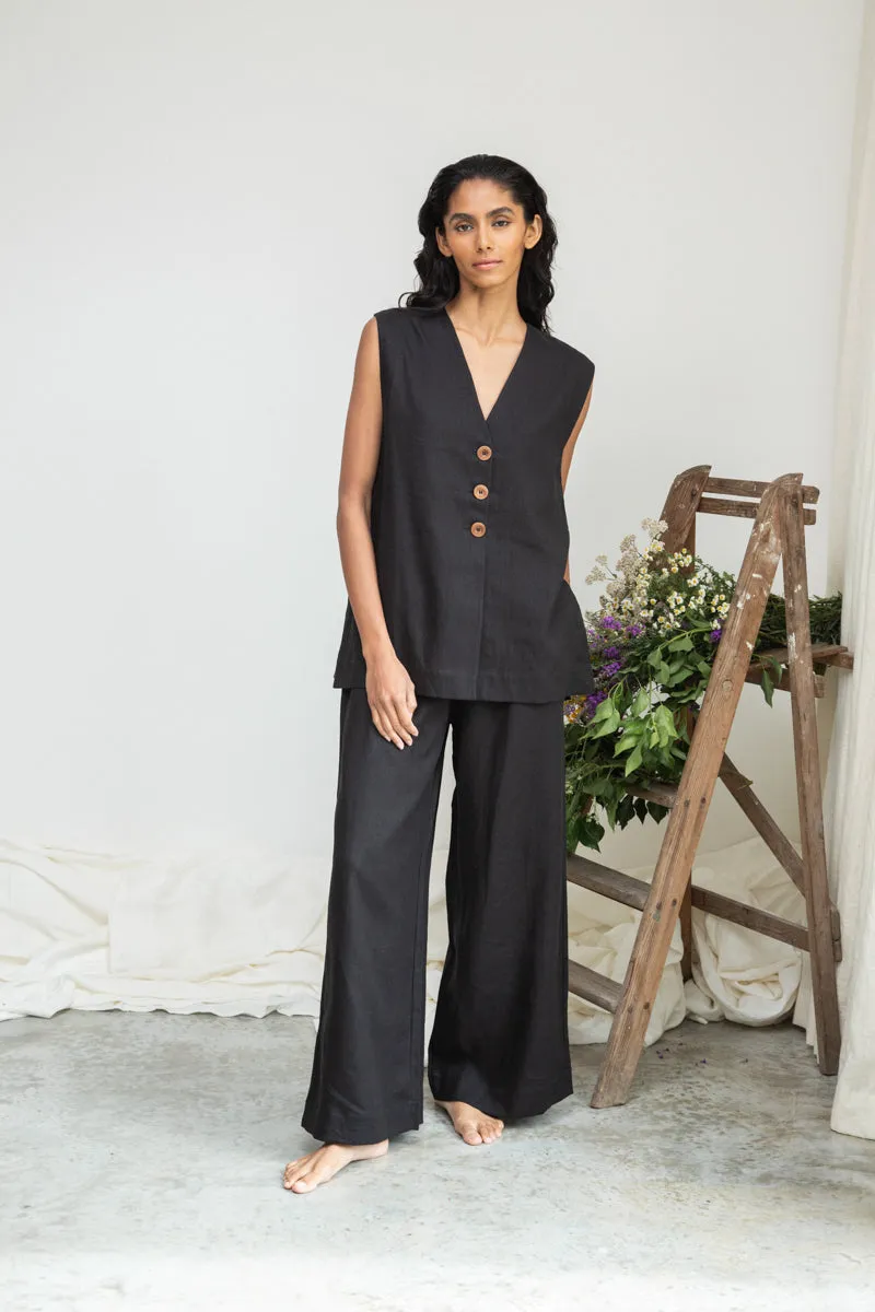 Zoya-May Linen Trouser in Black