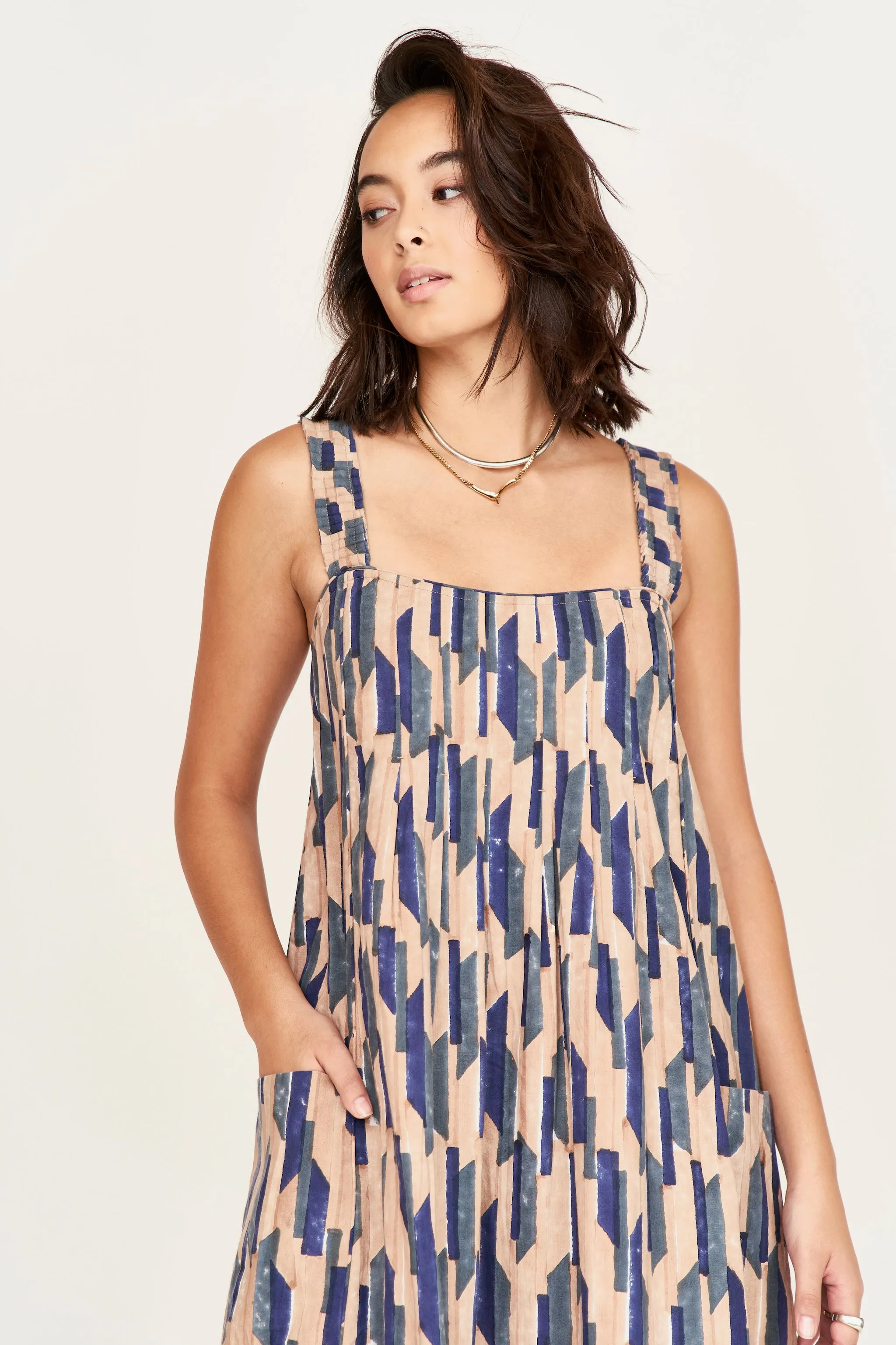 Zuma Dress in Cerulean Rainfall