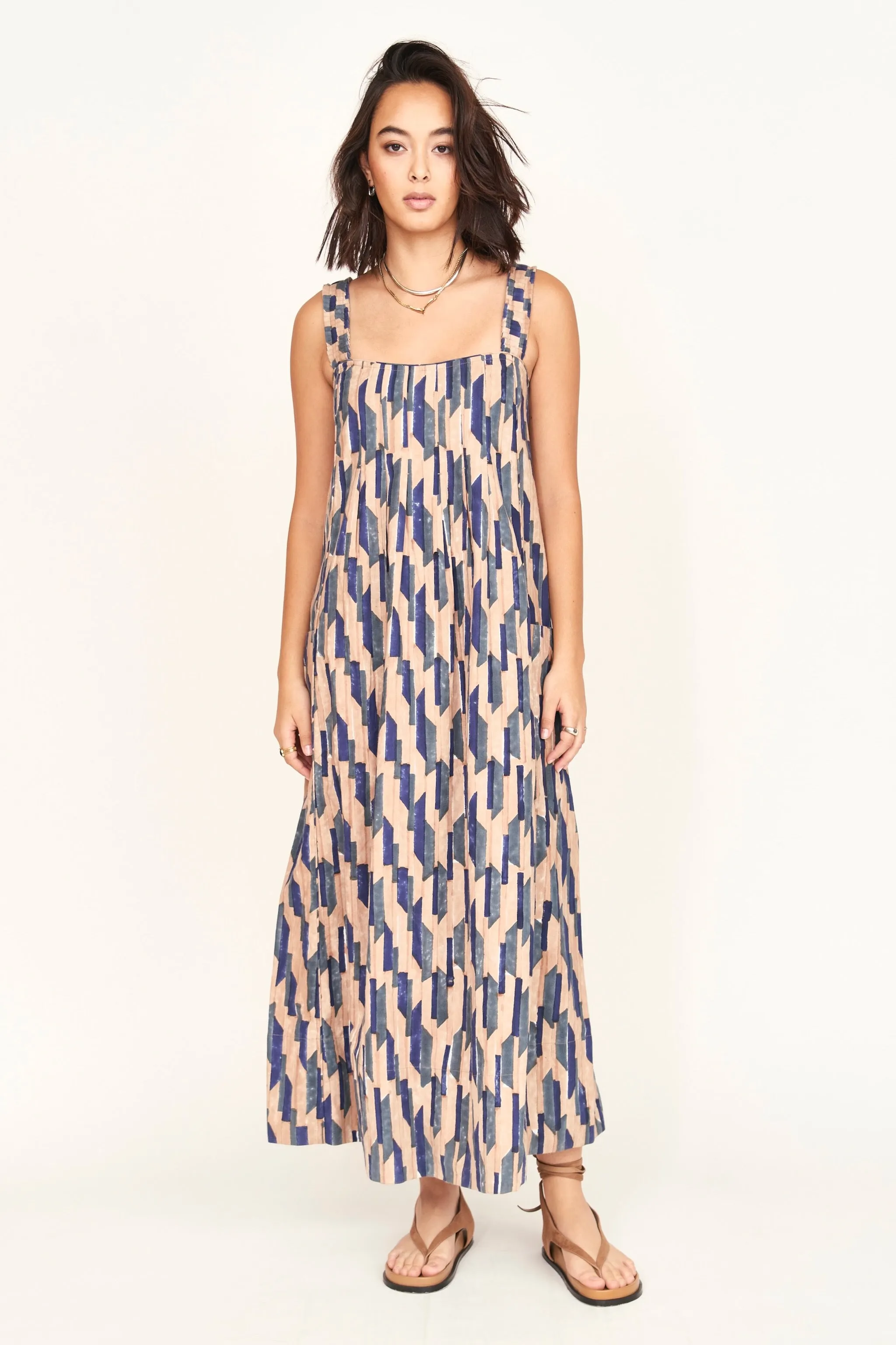 Zuma Dress in Cerulean Rainfall