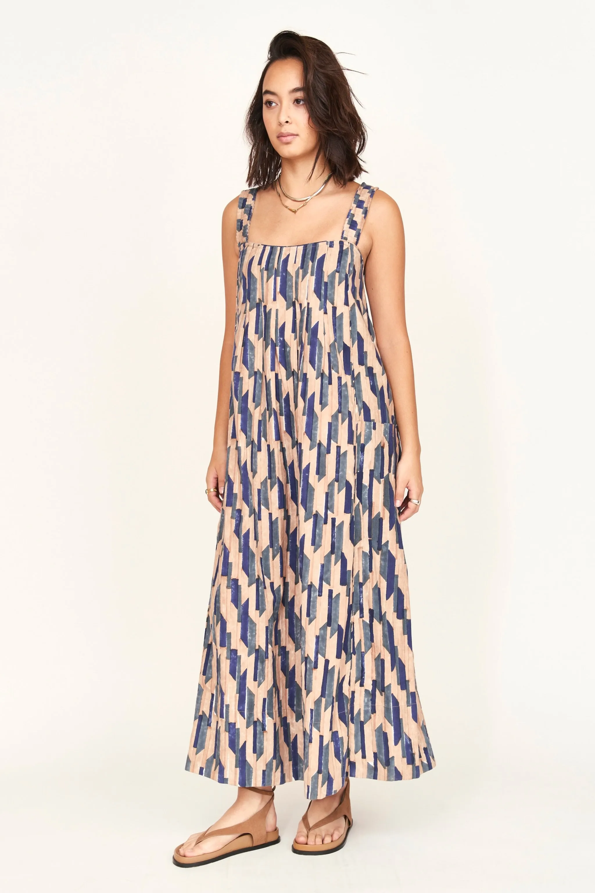 Zuma Dress in Cerulean Rainfall